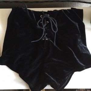 RARE! UNIF velvet corset booty shorts